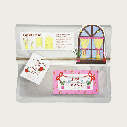 A Room of One's Own Illustrated Aesthetic Matte Seal Stickers Series (Mid Rectangle) - 5 PCS