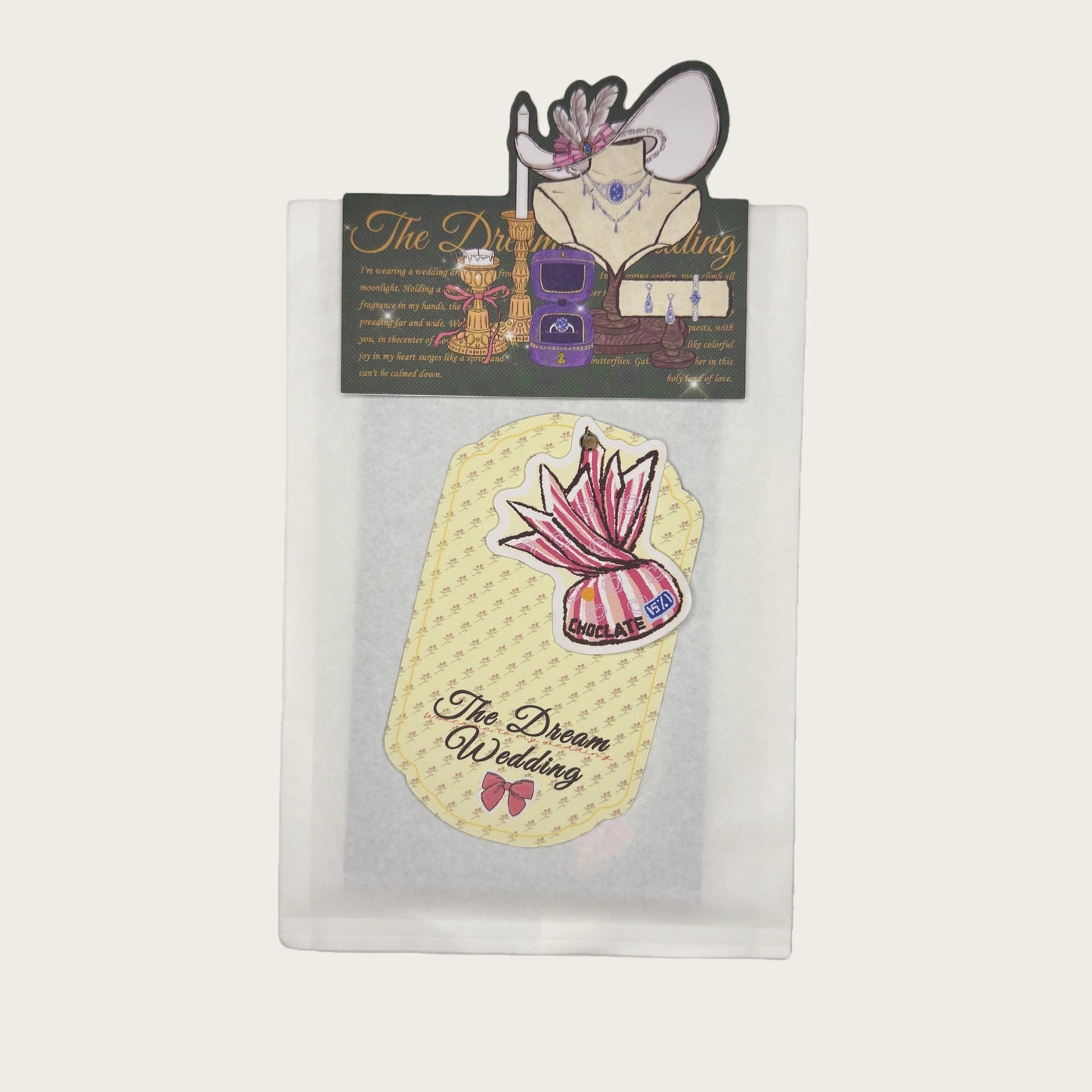 The Dream Wedding - Wedding Themed Illustrated Aesthetic Die-Cut Header Cards - 5 PCS