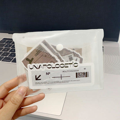 Recirculation 24Pcs Minimalist Clean Fit Aesthetic Die-Cut Stickers Set Ephemera Pack - 24 PCS