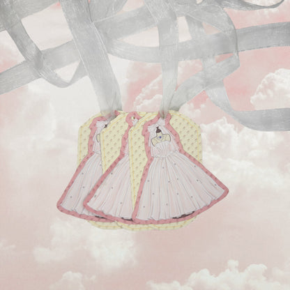 The Dream Wedding - Wedding Themed Illustrated Aesthetic Die-Cut Gift Hang Tags & Paper Charms Set - 15 PCS
