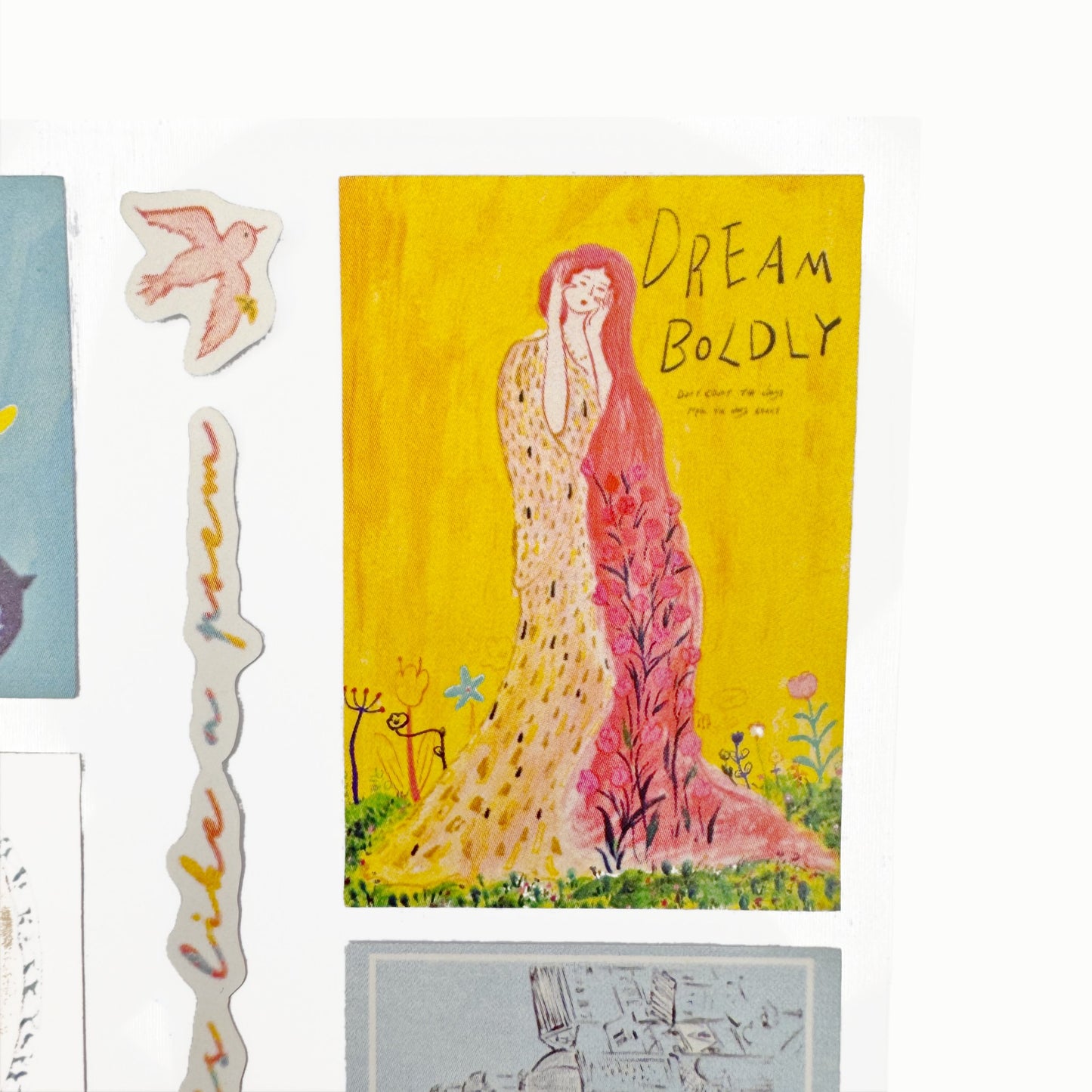 A Girl is Like a Poem - Vintage Art Stationery Stickers - 1 SHEET