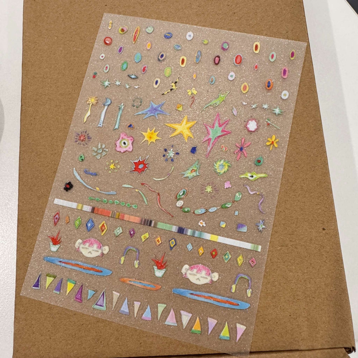 Star Riddles - Glitter Sticker Sheet - 1 SHEET