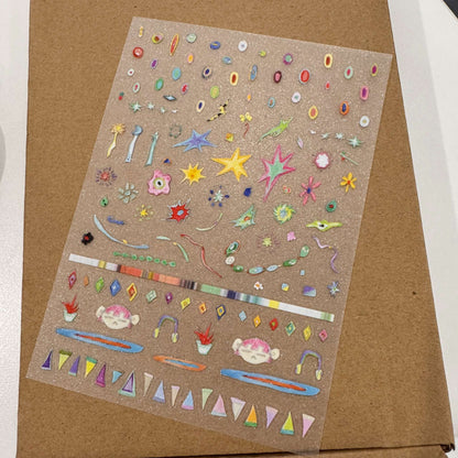 Star Riddles - Glitter Sticker Sheet - 1 SHEET