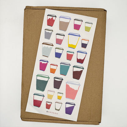 Half Full - Premium Pre-cut Grainy Paper Sticker Sheet - 1 SHEET
