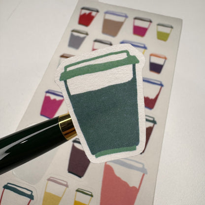 Half Full - Premium Pre-cut Grainy Paper Sticker Sheet - 1 SHEET