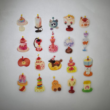 Themed Die-Cut Decorative Glitter Flake Stickers Set - 20 PCS