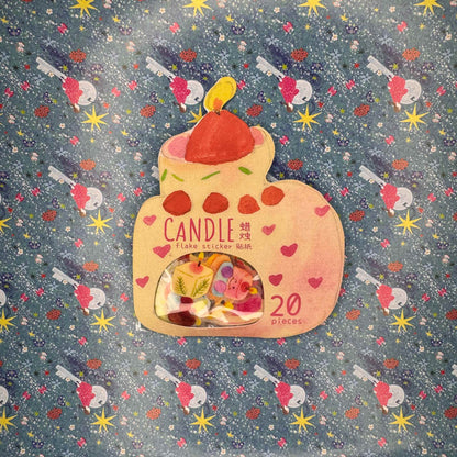 Themed Die-Cut Decorative Glitter Flake Stickers Set - 20 PCS