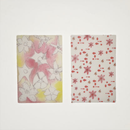 Falling Petals & Fading Rouge - Premium Vellum Stationery Set - 5 PCS