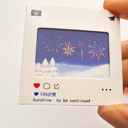 Winter Fireworks - 3D Lenticular Card Accessories Charm - 1 PC
