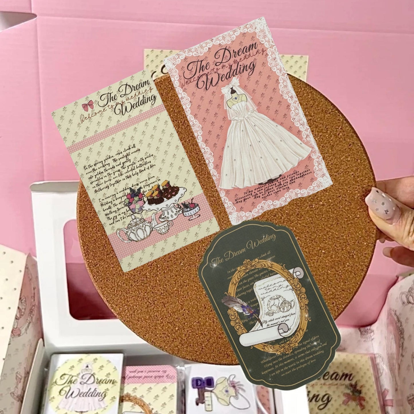 The Dream Wedding - Wedding Themed Illustrated Aesthetic Matte Seal Stickers - 5 PCS
