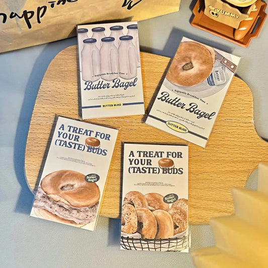 Bagel Baking Gourmet Aesthetic Matte Seal Stickers Set - 5 PCS