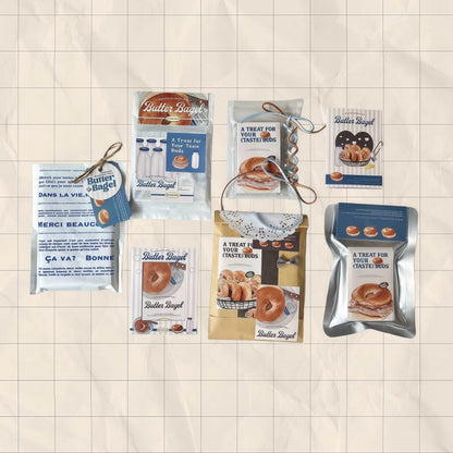 Bagel Baking Gourmet Aesthetic Header Cards - 5 PCS