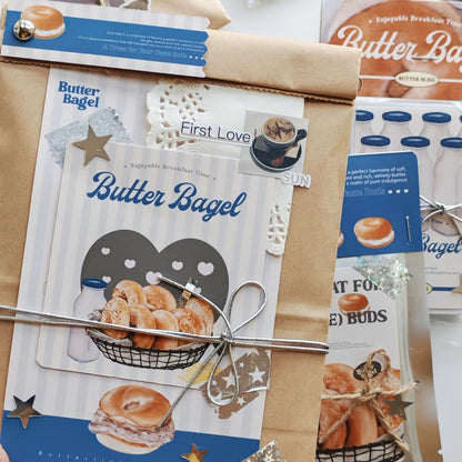 Bagel Baking Gourmet Aesthetic Multi-Functional Mini Foldable Folio Art Print - 5 PCS
