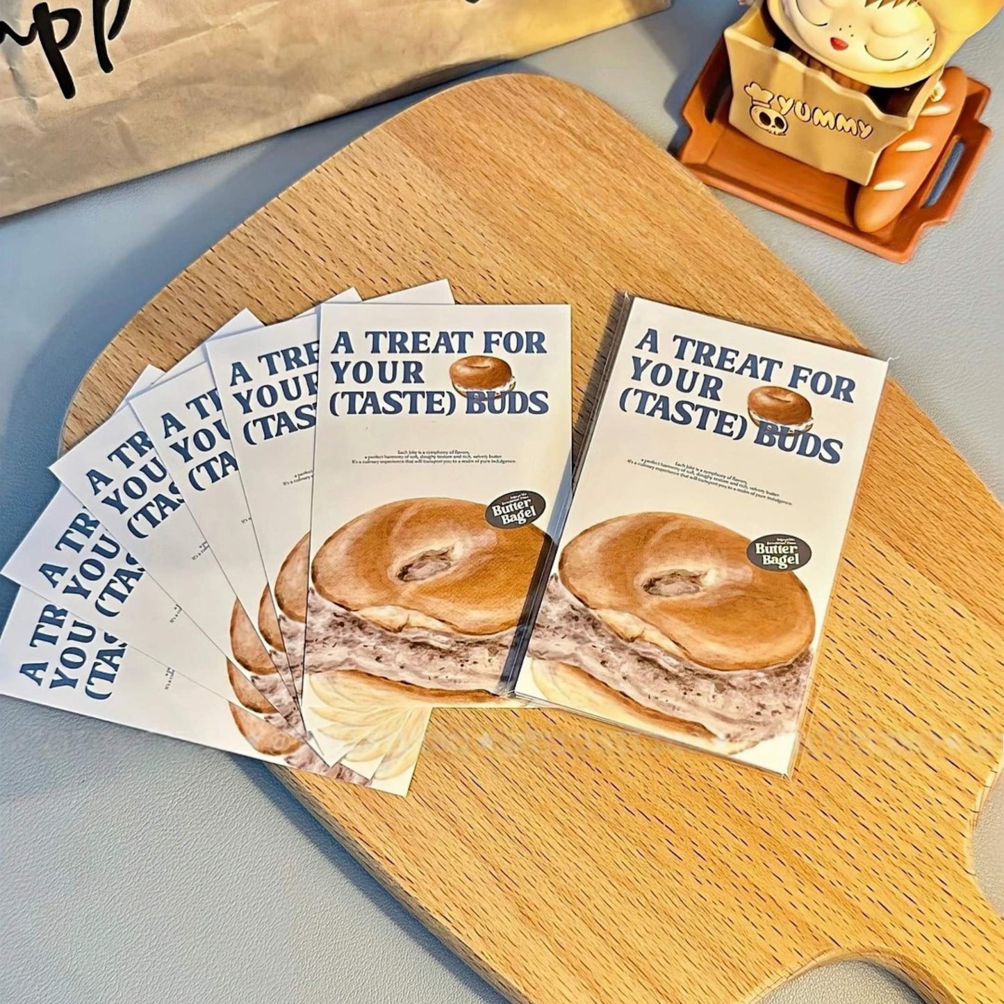 Bagel Baking Gourmet Aesthetic Matte Seal Stickers Set - 5 PCS
