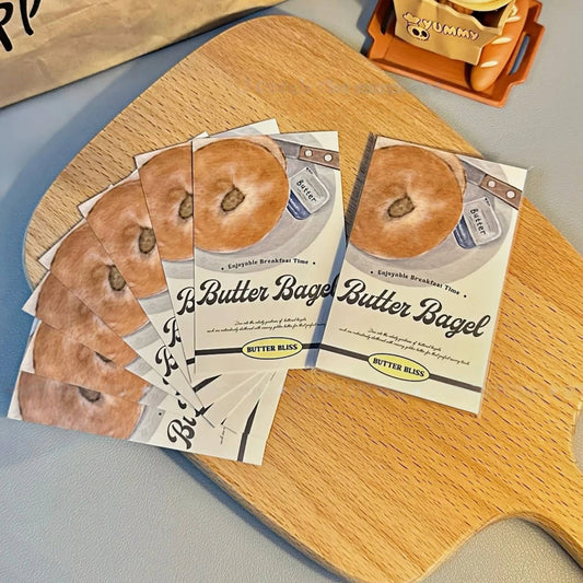 Bagel Baking Gourmet Aesthetic Matte Seal Stickers Set - 5 PCS