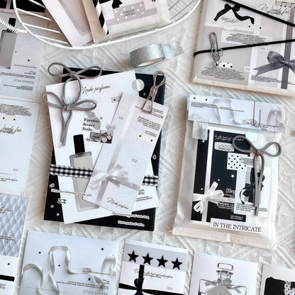 Fragrance Black & White Tones Aesthetic Decorative Matte Backcards - 5 PCS