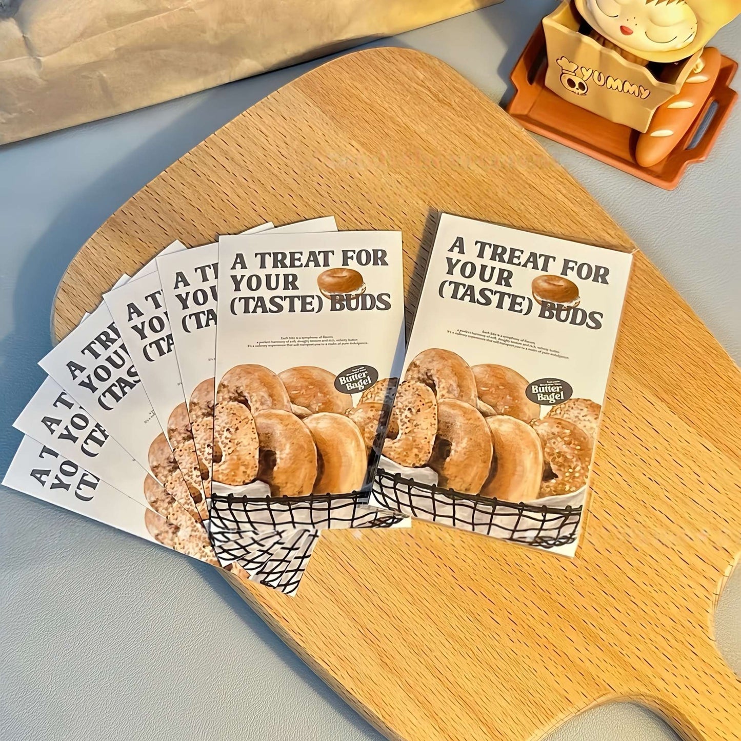 Bagel Baking Gourmet Aesthetic Matte Seal Stickers Set - 5 PCS