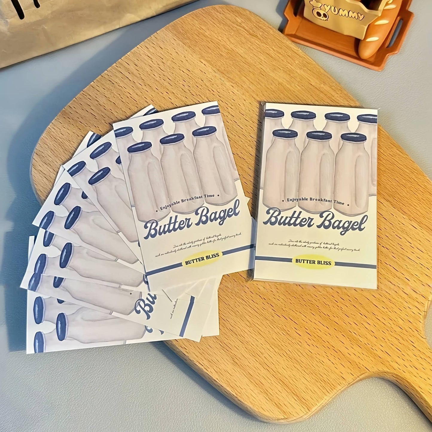 Bagel Baking Gourmet Aesthetic Matte Seal Stickers Set - 5 PCS