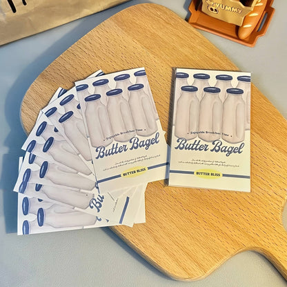 Bagel Baking Gourmet Aesthetic Matte Seal Stickers Set - 5 PCS