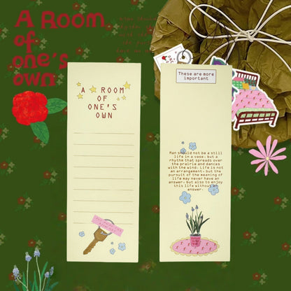 A Room of One's Own Illustrated Aesthetic Art Print Memo - 5 PCS