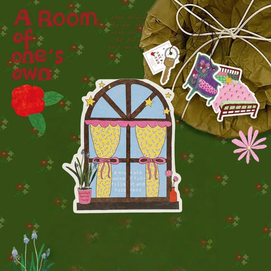A Room of One's Own Illustrated Aesthetic Sculptral Die-Cut Header Cards - 5 PCS