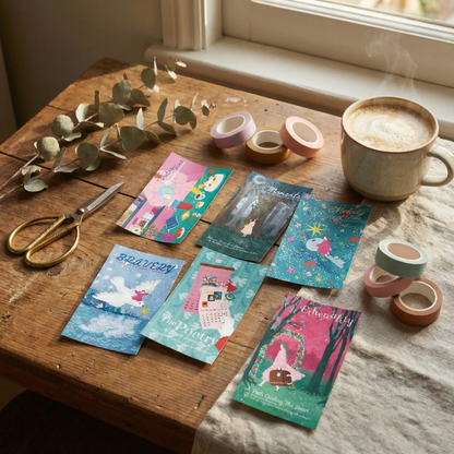 NEW LIFE Premium Storytelling Artistic Matte Seal Stickers - 5 PCS