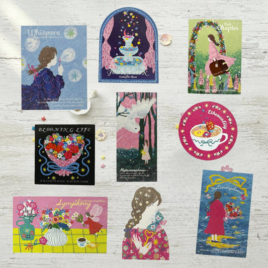 NEW LIFE 30 Pcs (10 Designs) Vintage Oil Painting Matte Stickers Set Ephemera Pack - 30 PCS