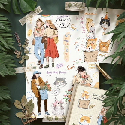 Romantic & Free June <MaoMao> - Original Washi Sticker Sheet - 1 SHEET