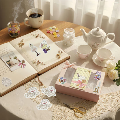 The Dream Wedding  24pcs Wedding Themed Illustrated Aesthetic Die-Cut Stickers Set Ephemera Pack - 24 PCS