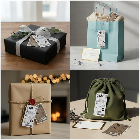 Recirculation Minimalist Clean Fit Aesthetic Matte Die-Cut Gift Hang Tags & Paper Charms Set - 10 PCS