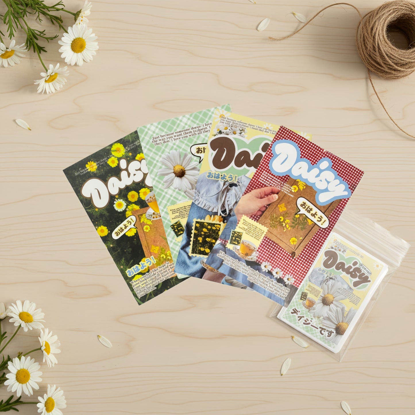 Daisy Premium Floral Aesthetic Matte Seal Stickers Set - 5 PCS