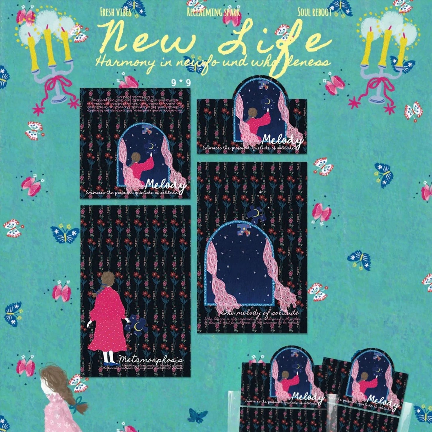 NEW LIFE Contoured 3D Die-Cut Header Cards - 5 PCS