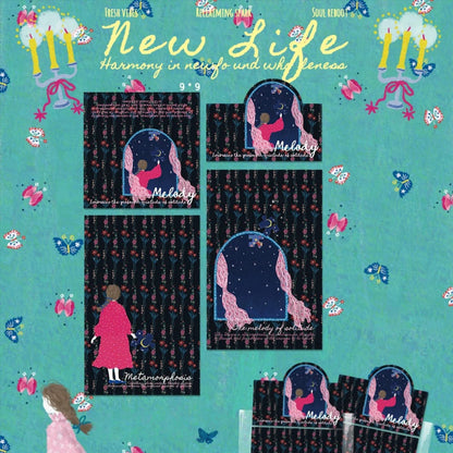 NEW LIFE Contoured 3D Die-Cut Header Cards - 5 PCS