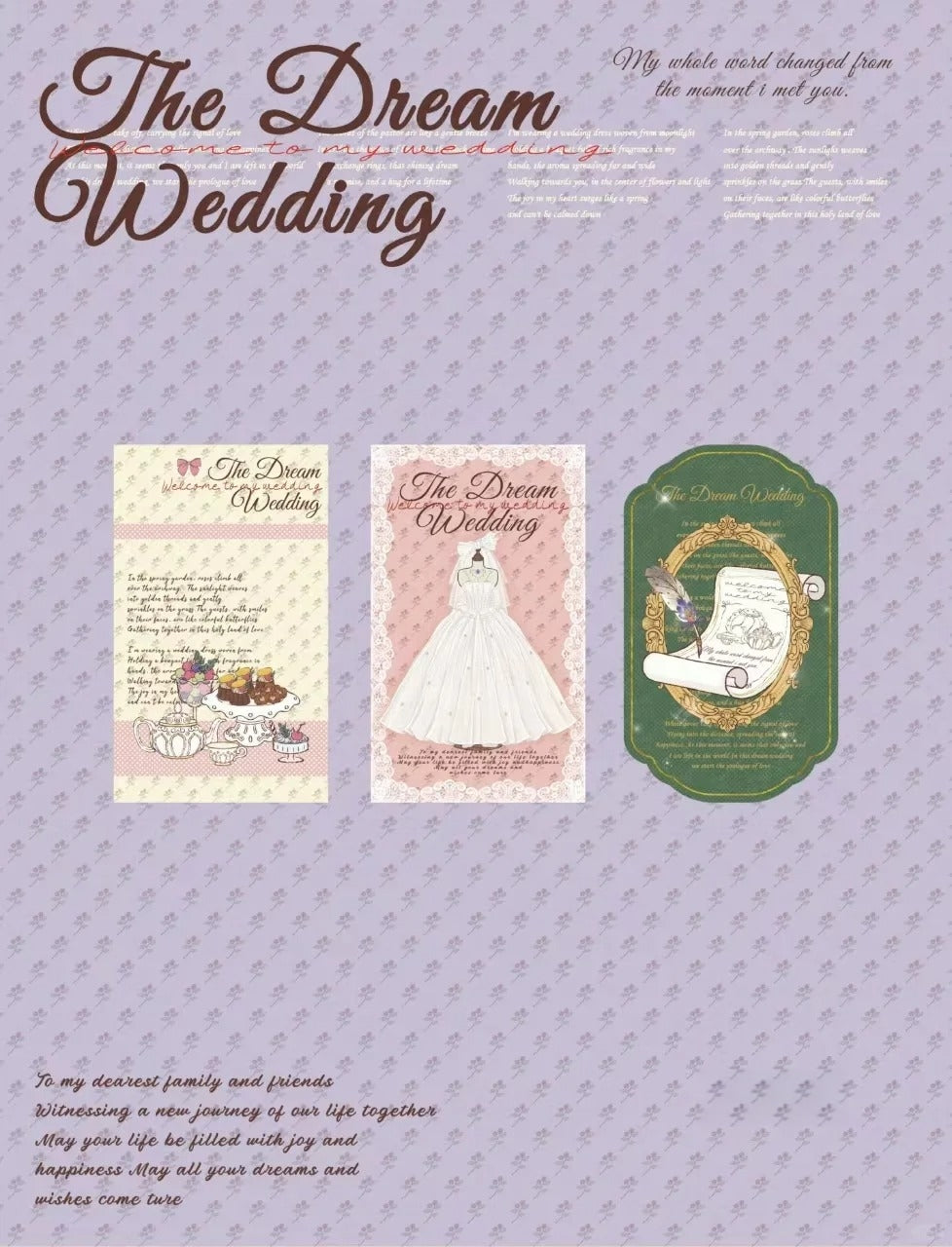 The Dream Wedding - Wedding Themed Illustrated Aesthetic Matte Seal Stickers - 5 PCS