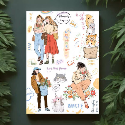 Romantic & Free June <Tiny Wonders> - Vintage Art Stationery Stickers - 1 SHEET