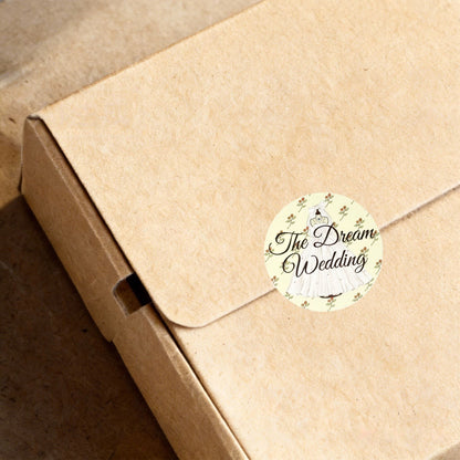 The Dream Wedding - Wedding Themed Illustrated Aesthetic Matte Seal Stickers (Circular) - 5 PCS