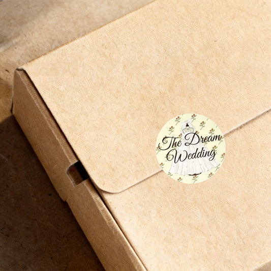 The Dream Wedding - Wedding Themed Illustrated Aesthetic Matte Seal Stickers (Circular) - 5 PCS