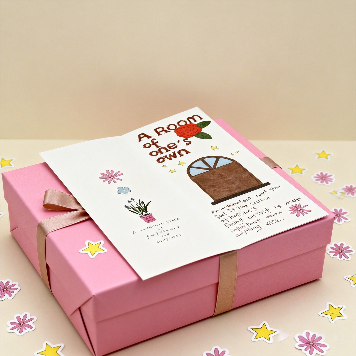 A Room of One's Own Illustrated Aesthetic Multi-Functional Hollow Die-Cut Folio Foldable Art Print - 5 PCS