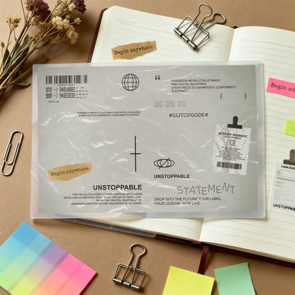 Recirculation Minimalist Clean Fit Aesthetic Multi-Functional Foldable Folio Art Print - 5 PCS