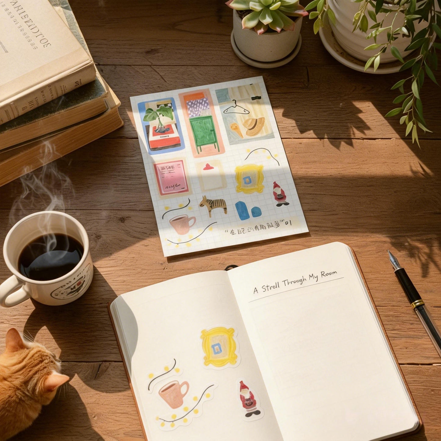 A Stroll Through My Room - Premium Washi Sticker Sheet - 1 SHEET