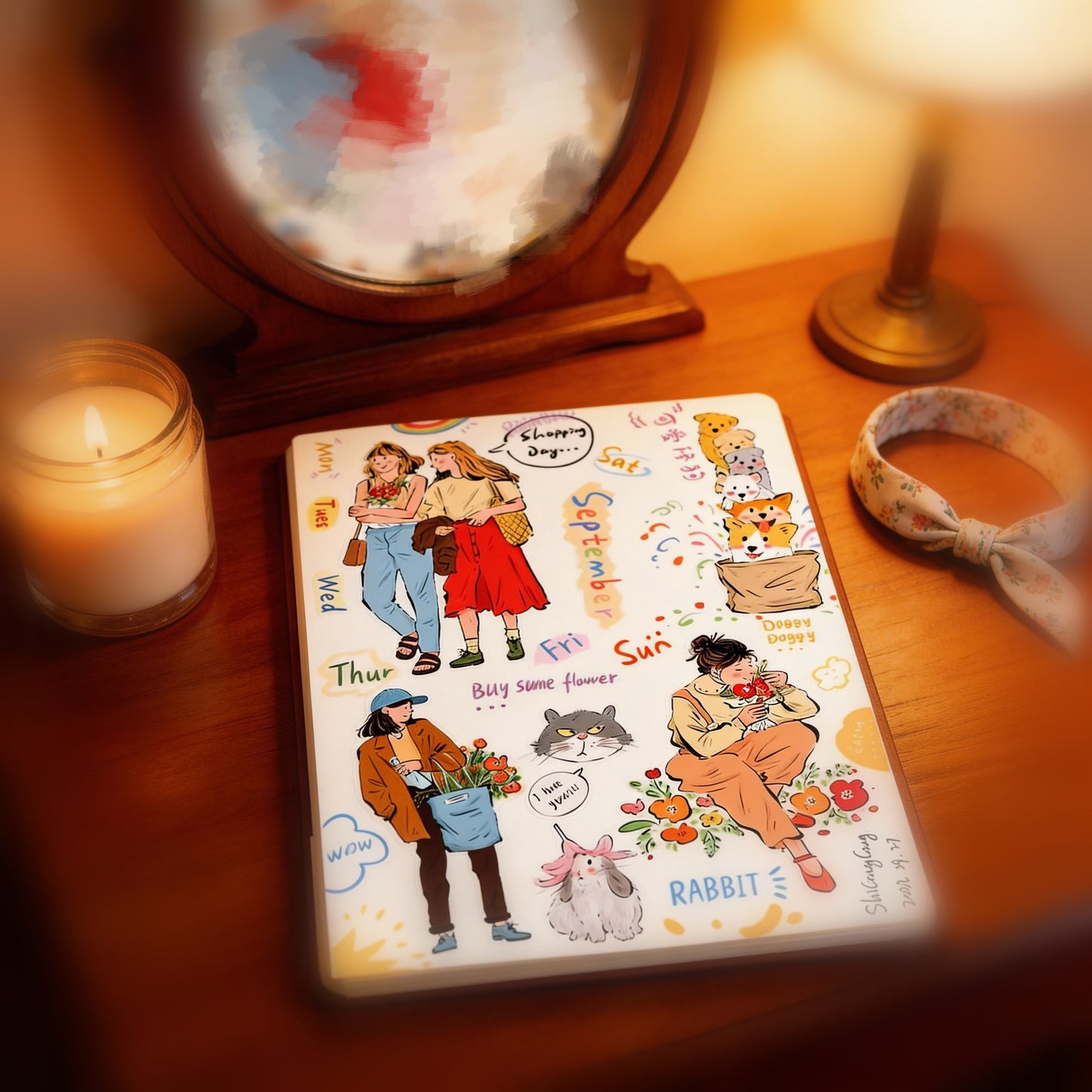 Romantic & Free June <Tiny Wonders> - Vintage Art Stationery Stickers - 1 SHEET